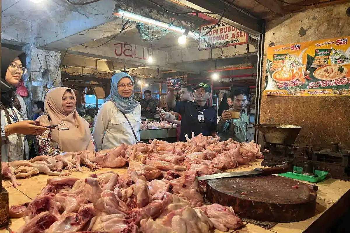 Badan Pangan Nasional Catat Harga Daging Ayam Ras Naik 56 Dokumentasi - Jajaran Badan Pangan Nasional (Bapanas) melakukan pemantauan harga pangan, termasuk harga daging ayam ras, di salah satu pasar.