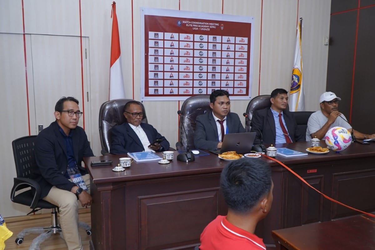 Perangkat Pertandingan Gelar MCM Grup C Elit Pro EPA Liga 1 di Tidore 48 Match Coordination Meeting (MCM) untuk Grup C Elit Pro Academy (EPA) Liga I Musim 2024/25.