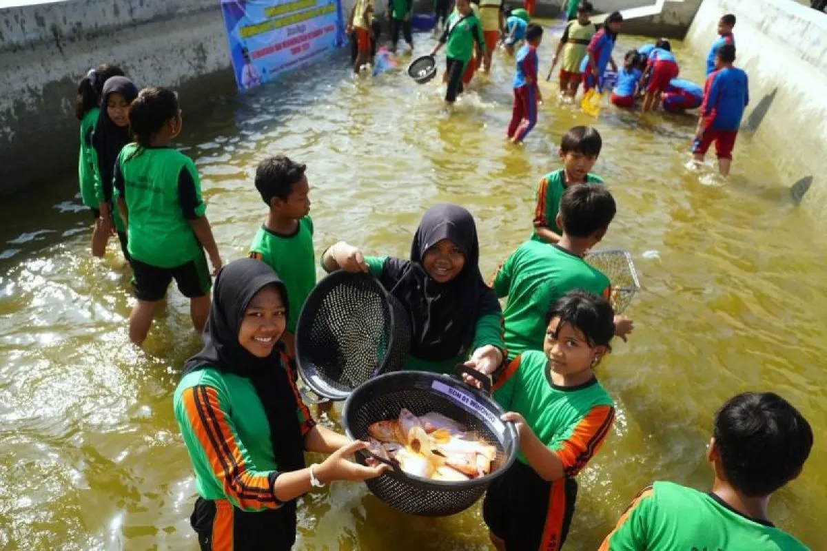 Dukung Program Makan Bergizi Gratis, KKP Komitmen Jaga Kualitas Ikan 38 Ilustrasi - Sejumlah anak-anak SD di Kota Madiun menangkap ikan dalam kegiatan Gemarikan yang diselenggarakan oleh DKPP Kota Madiun. Diskominfo Kota Madiun.