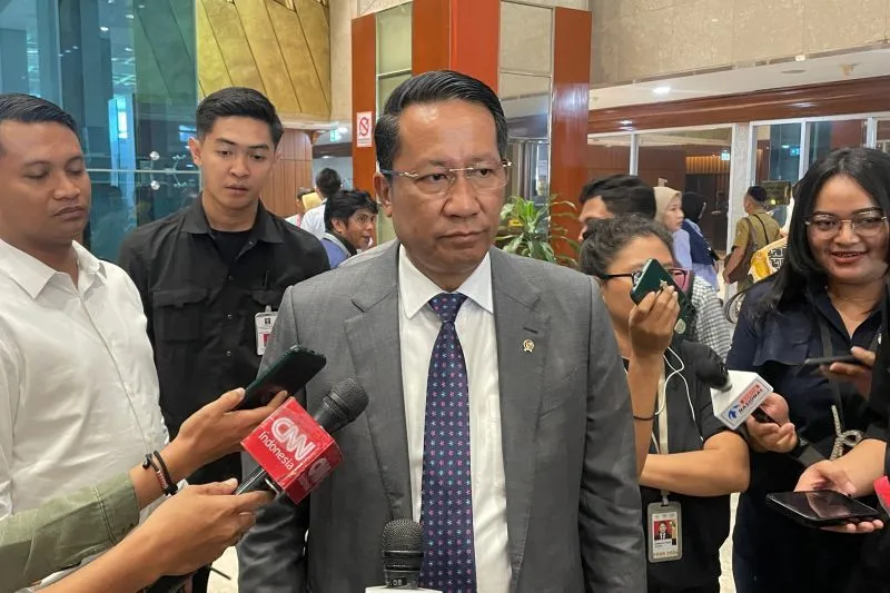 Menteri Hukum Ungkap Jakarta Masih Berstatus Ibu Kota Negara 38 Menteri Hukum Supratman Andi Agtas di Gedung DPR RI, Senin (18/11/2024).