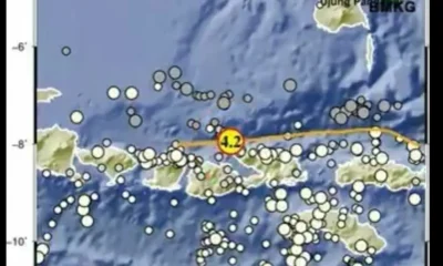 Tangkapan layar informasi gempa berkekuatan 4,2 magnitudo dari BMKG di Sumbawa pada Jumat dini hari (27/12/2024).