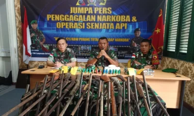 Rilis Media: Satgas Amankan 92 Pucuk Senjata Api Eks PGRS di Perbatasan Kalbar.