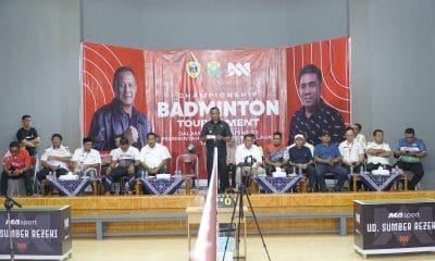 Walikota Tidore Kepulauan, Muhammad Sinen, SE memberikan sambutan sekaligus membuka dengan resmi Championship Badminton Tournament dalam rangka memeriahkan HUT Ke-22 Pemerintah Kota Tidore Kepulauan.