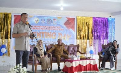 Walikota Tidore Kepulauan, Muhammad Sinen, SE menyampaikan sambutan pada Parenting Day Kampanye WAJAR 1 Tahun Prasekolah 7 KAIH dan Pentingnya PAUD.