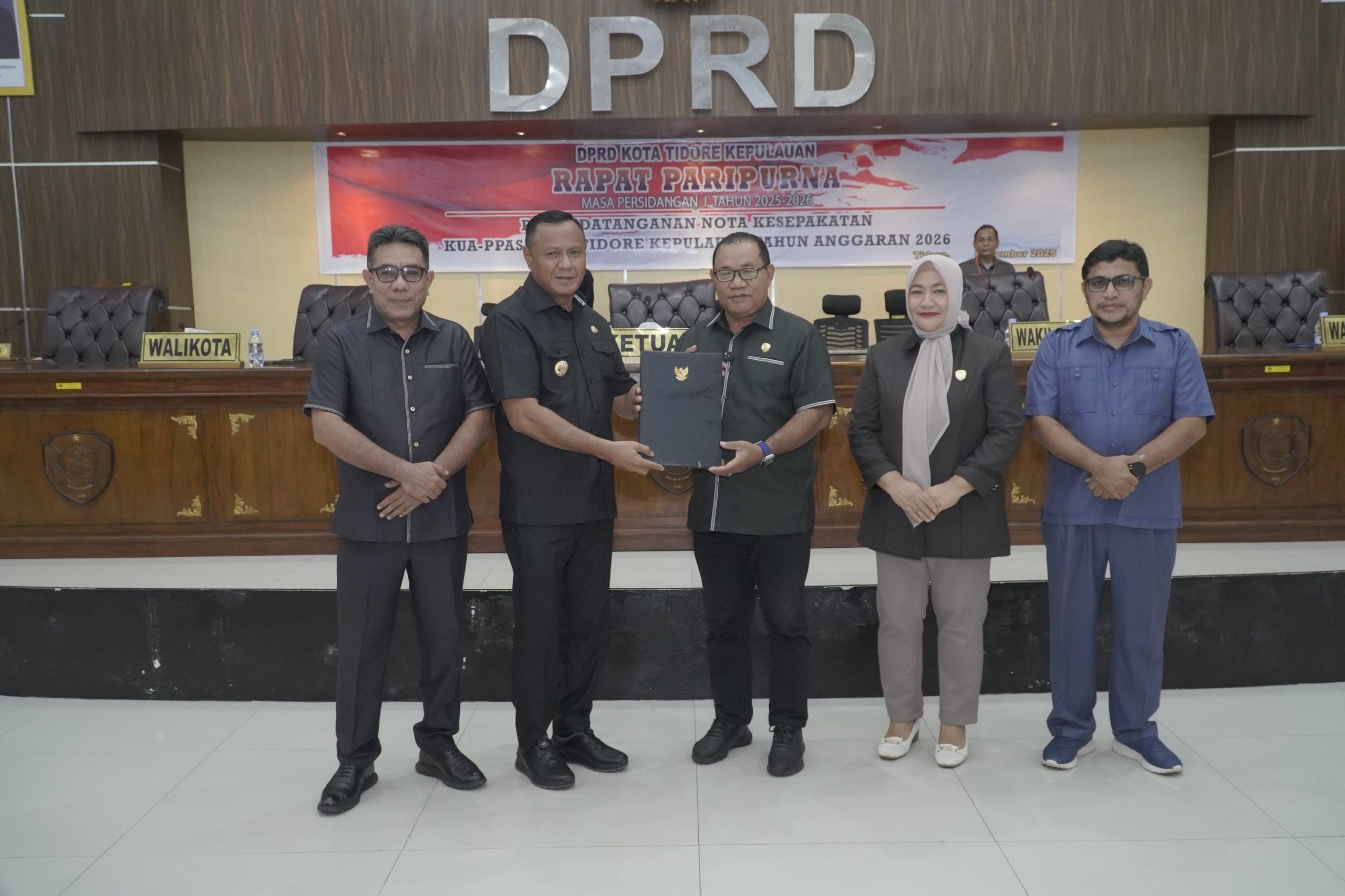 Pemkot dan DPRD Tidore Tandatangani KUA-PPAS 2026.