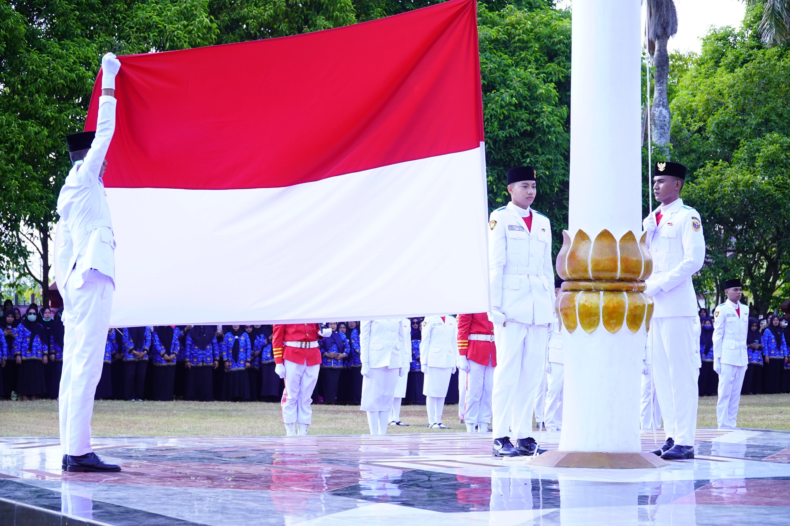 Upacara HUT ke-81 Kemerdekaan RI di Kota Tidore Berlangsung Khidmat dan Lancar.