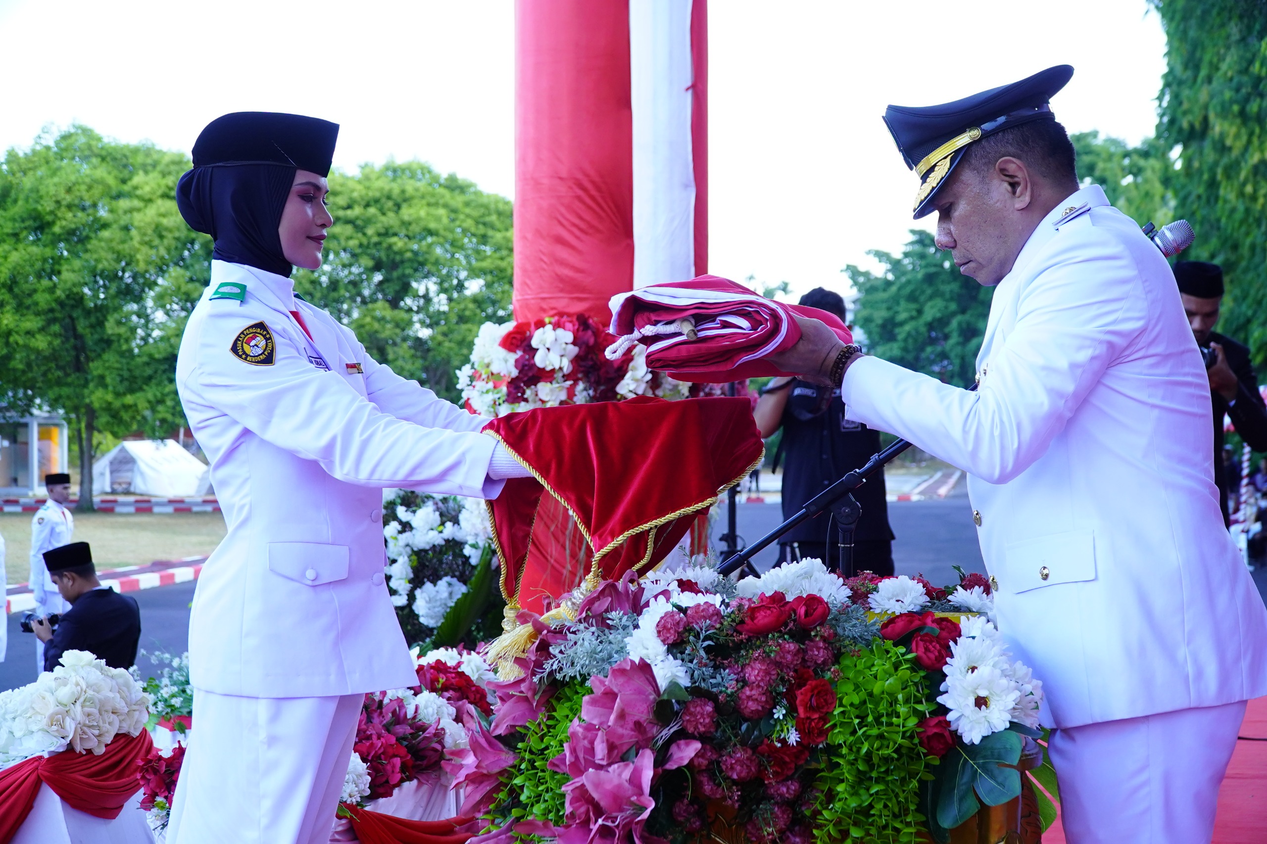 Paskibraka Kota Tidore Sukses Laksanakan Upacara Penurunan Bendera HUT ke-81 RI.